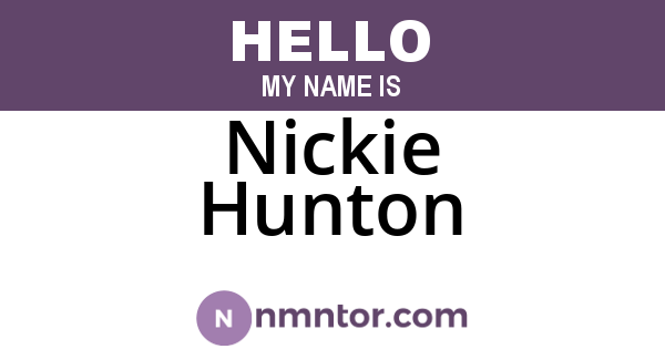 Nickie Hunton