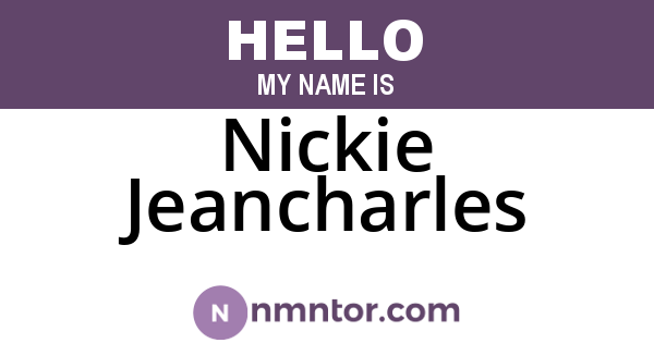 Nickie Jeancharles