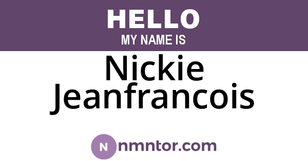 Nickie Jeanfrancois