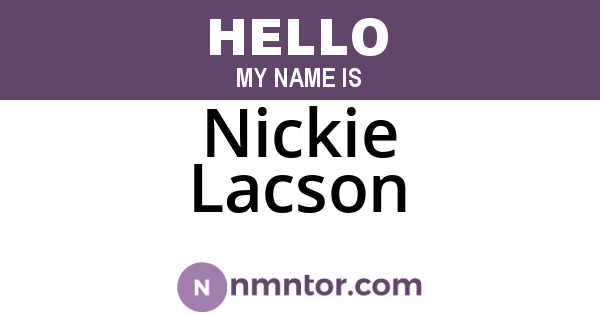 Nickie Lacson