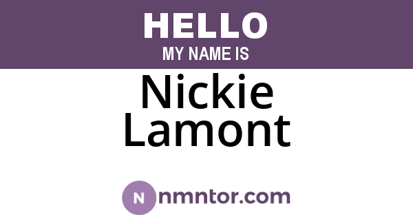 Nickie Lamont