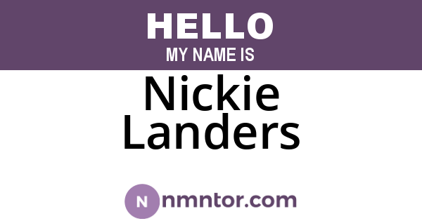 Nickie Landers