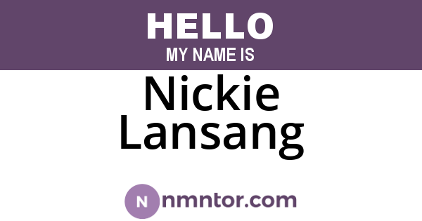Nickie Lansang