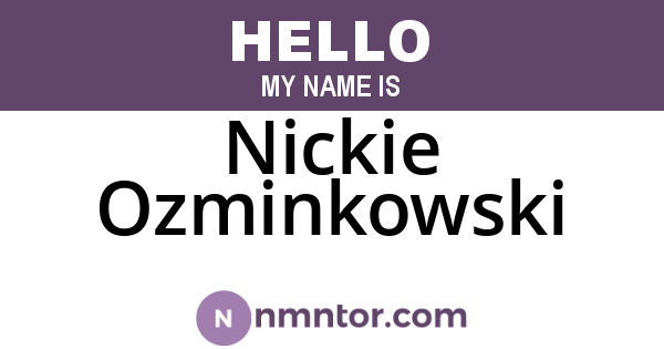 Nickie Ozminkowski