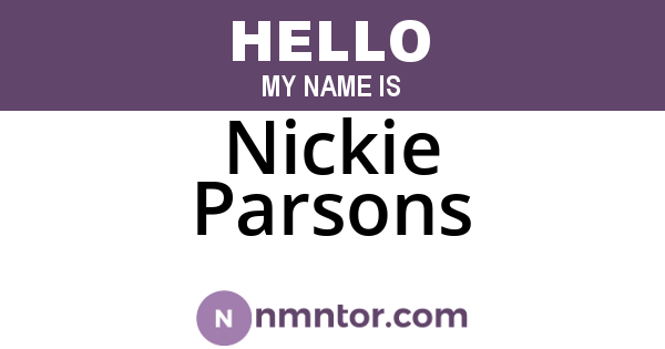 Nickie Parsons