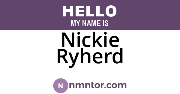 Nickie Ryherd