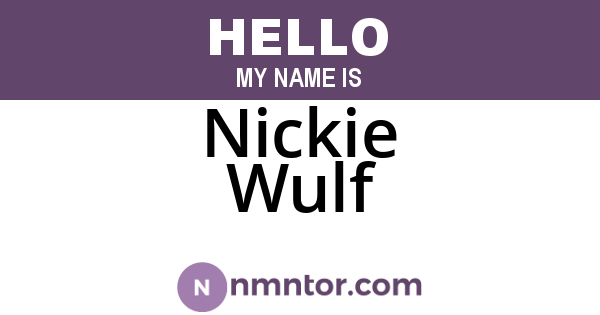 Nickie Wulf