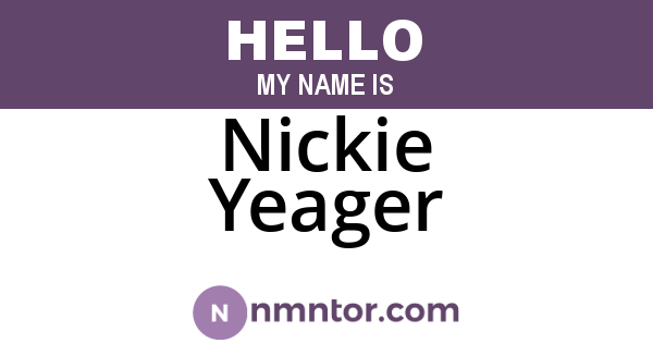 Nickie Yeager