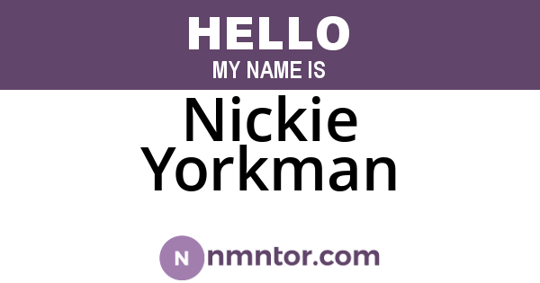 Nickie Yorkman