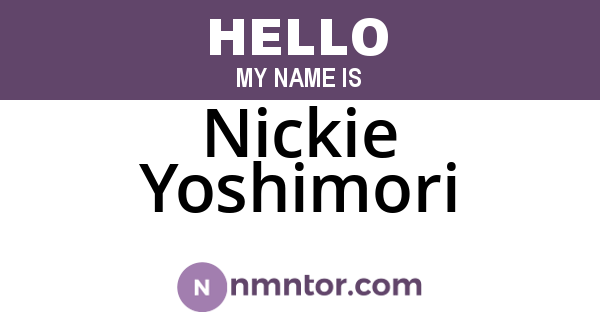 Nickie Yoshimori