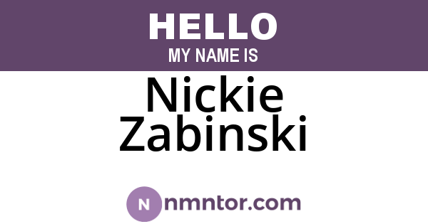Nickie Zabinski