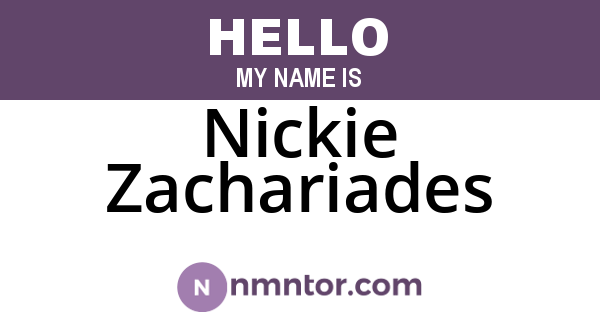 Nickie Zachariades