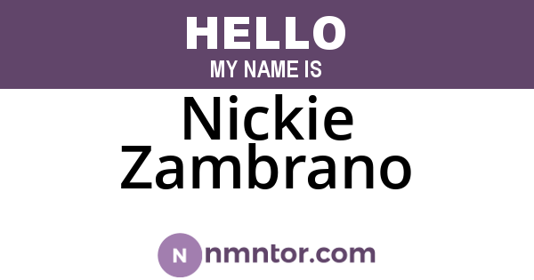 Nickie Zambrano