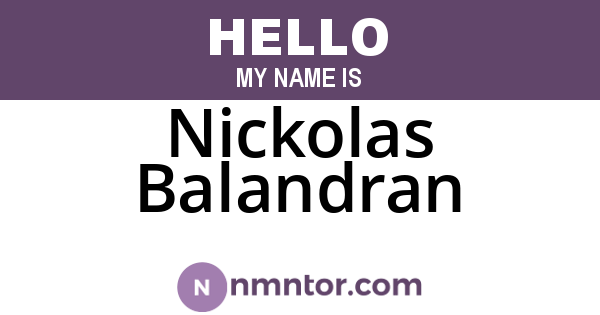 Nickolas Balandran
