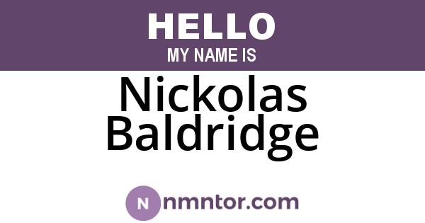 Nickolas Baldridge