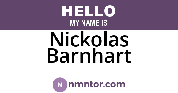 Nickolas Barnhart