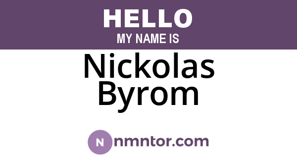 Nickolas Byrom