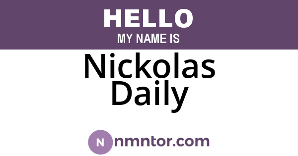 Nickolas Daily
