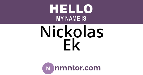 Nickolas Ek