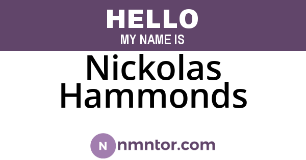 Nickolas Hammonds