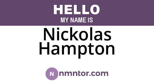 Nickolas Hampton