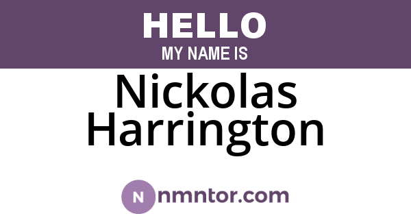 Nickolas Harrington
