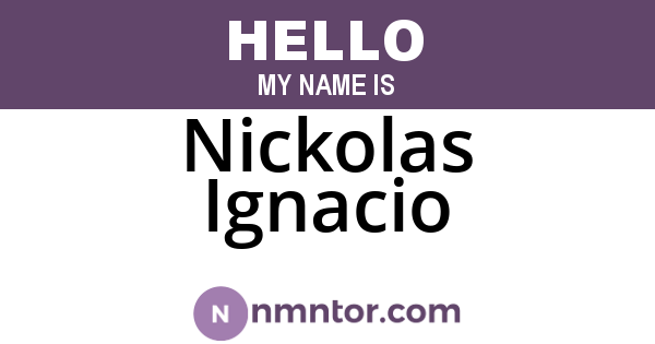 Nickolas Ignacio