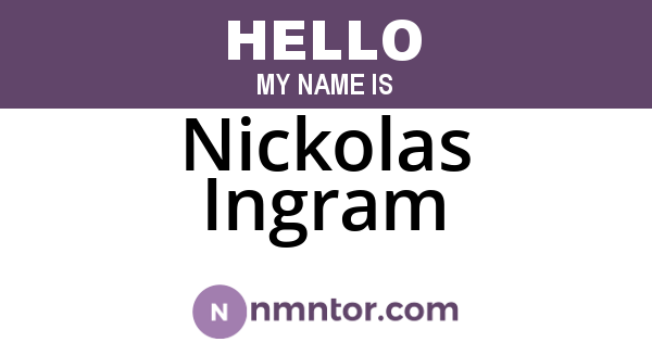 Nickolas Ingram