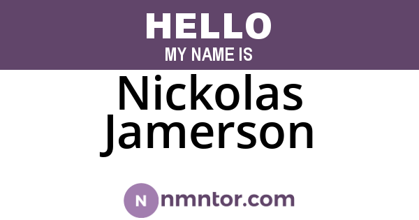 Nickolas Jamerson