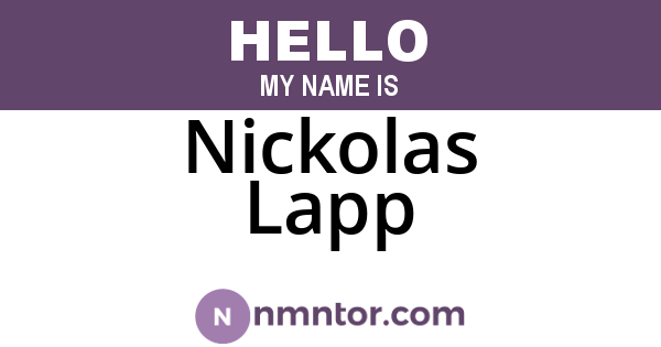 Nickolas Lapp
