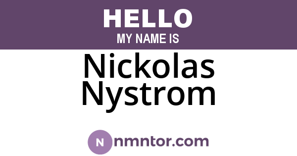 Nickolas Nystrom