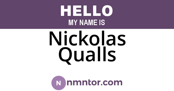 Nickolas Qualls