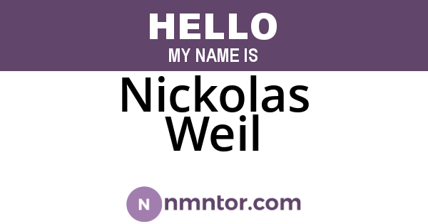 Nickolas Weil