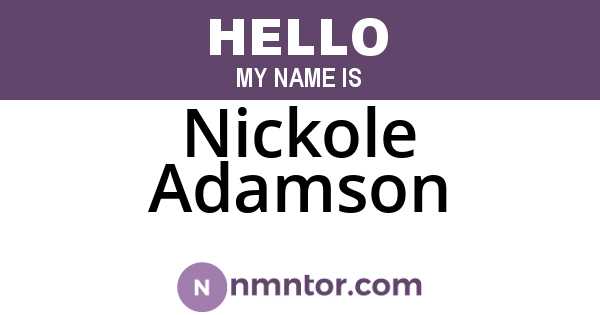 Nickole Adamson
