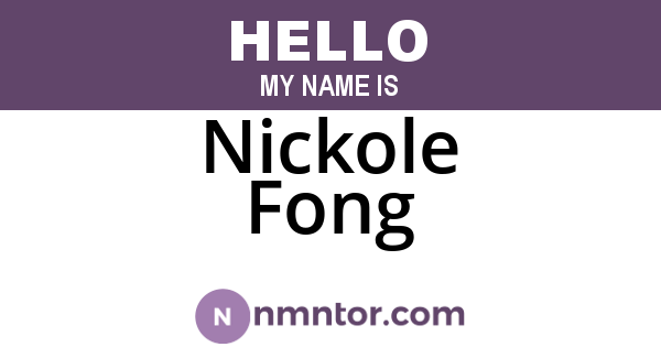Nickole Fong