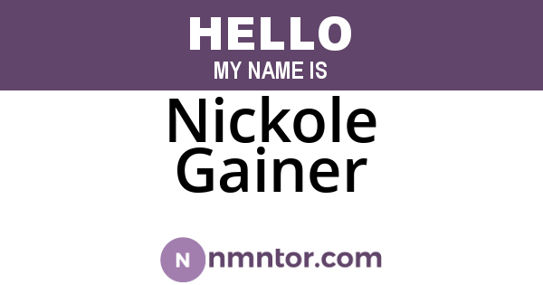 Nickole Gainer