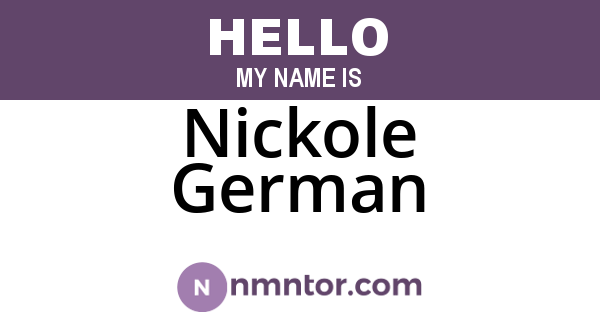 Nickole German