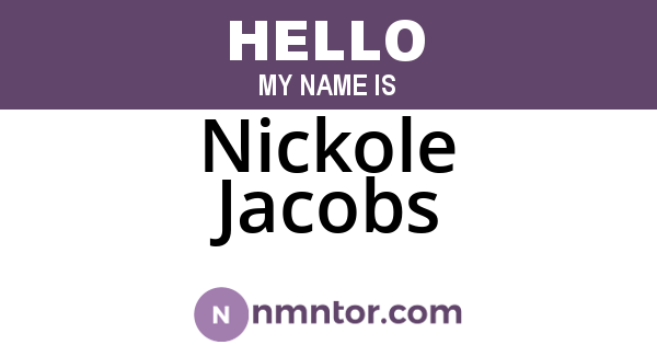 Nickole Jacobs