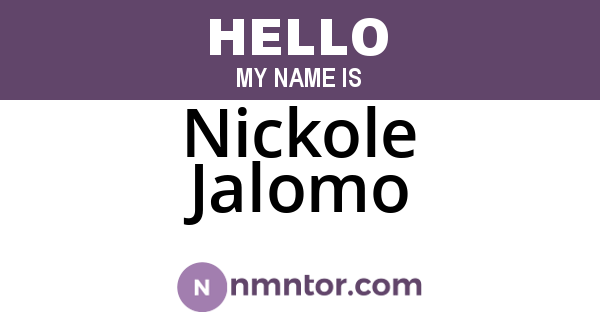 Nickole Jalomo