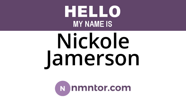 Nickole Jamerson
