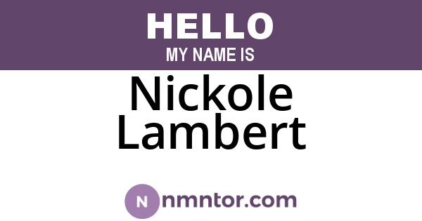 Nickole Lambert