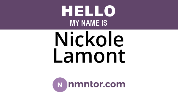 Nickole Lamont