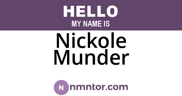 Nickole Munder