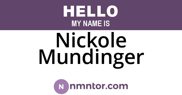 Nickole Mundinger
