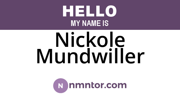 Nickole Mundwiller