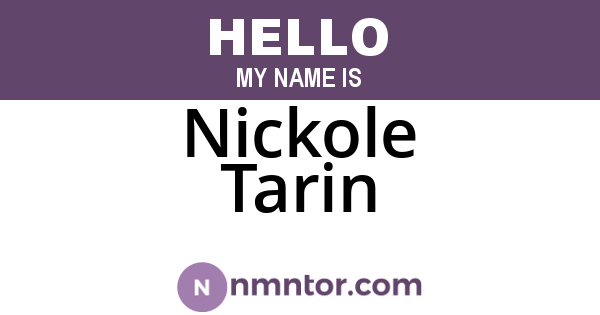 Nickole Tarin