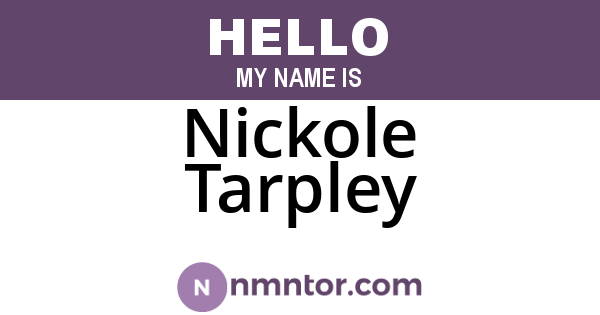 Nickole Tarpley