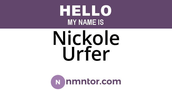 Nickole Urfer