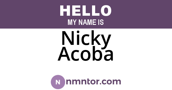 Nicky Acoba