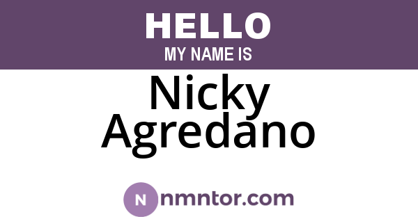 Nicky Agredano
